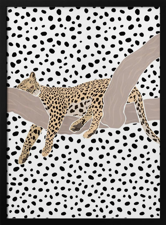 Leopard Sleeping Polkadots - Poster / Art Print