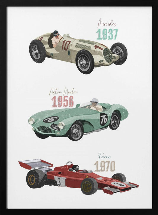 Vintage Racecars - Poster / Art Print