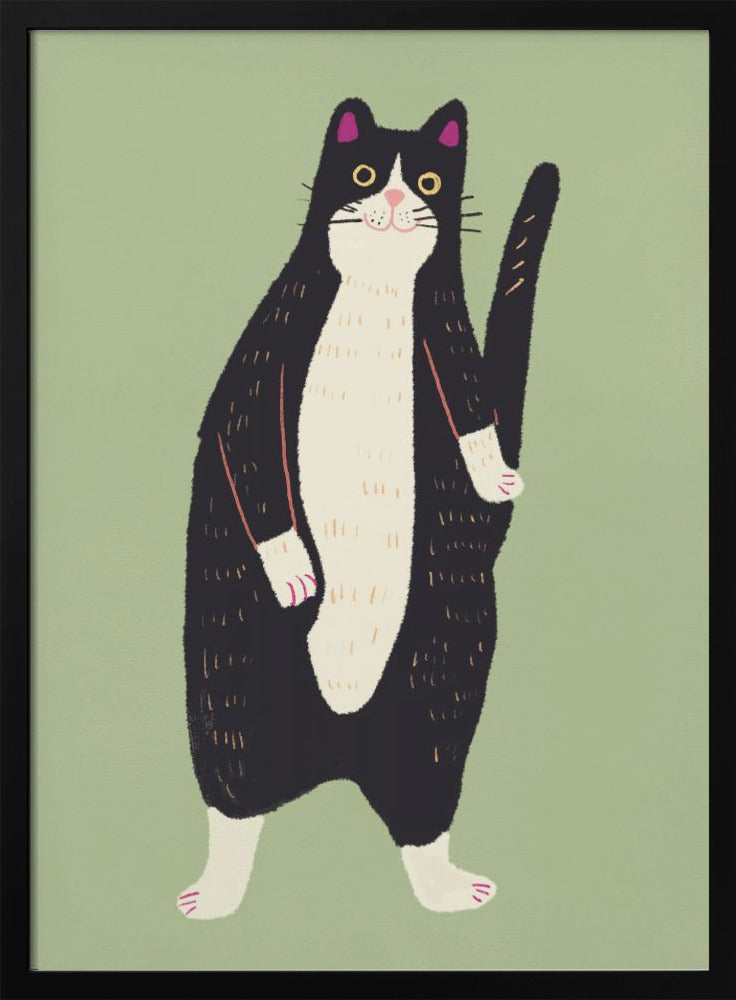 Black and white cat 02 - Poster / Art Print