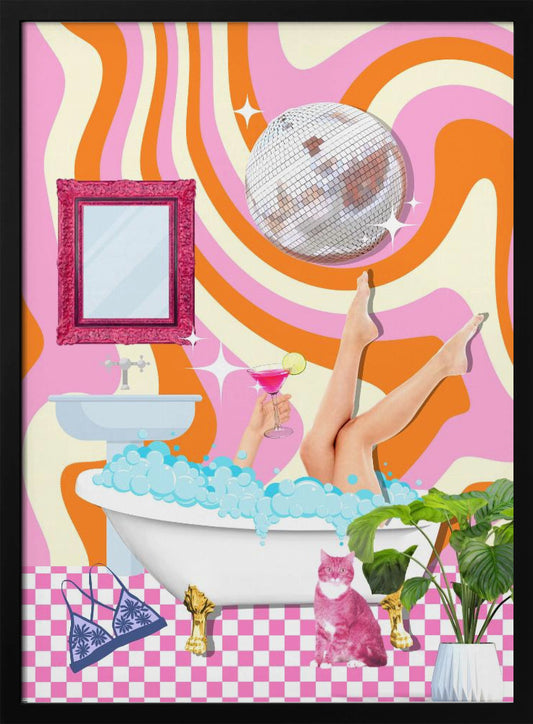 Groovy Bathtub Bliss - Poster / Art Print