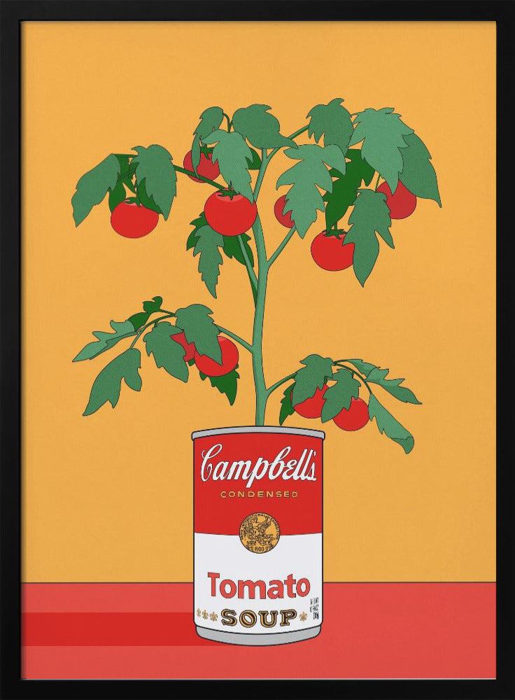 Campbells Soup Tomato Plant Retro Illustration - Poster / Art Print