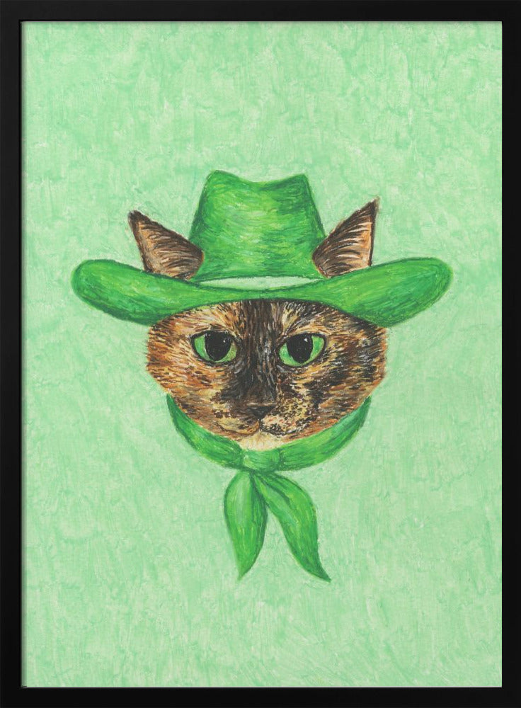 Tilly The Cowgirl Tortie Cat - Poster / Art Print