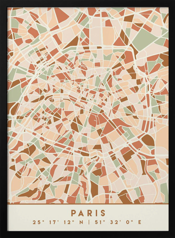 Black Maps Earth Tones 64 - Poster / Art Print