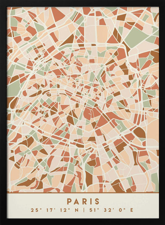 Black Maps Earth Tones 64 - Poster / Art Print