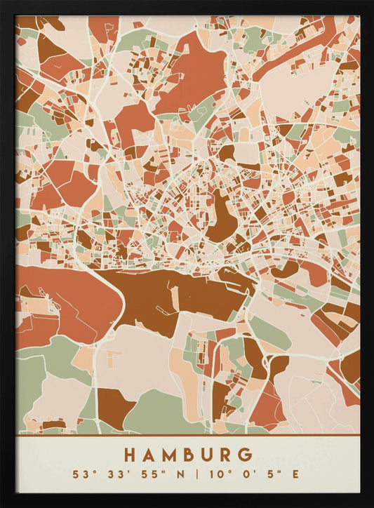 Black Maps Earth Tones 31 - Poster / Art Print