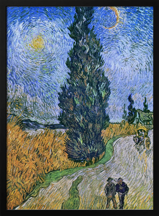 Vincent Van Gogh's Road With Cypress and Star 1890 - Poster / Art Print