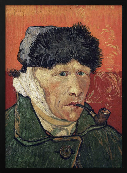 Vincent Van Gogh's Self Portrait With Bandaged Ear and Pipe (1889) - Poster / Art Print