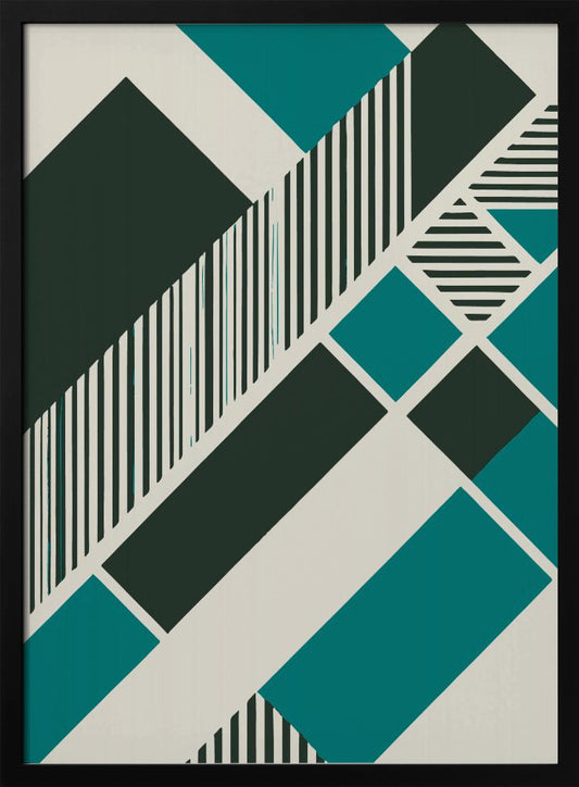 Geometric Teal - Poster / Art Print