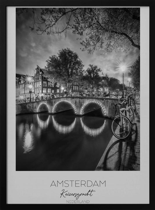 In focus: AMSTERDAM Idyllic nightscape from Keizersgracht - Poster / Art Print