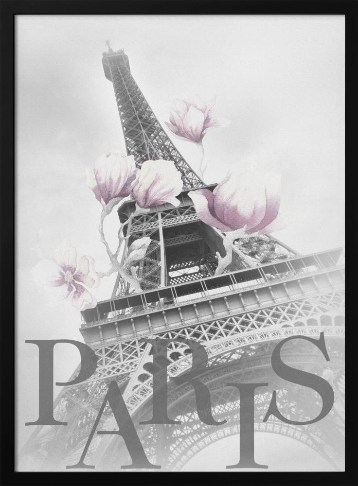 PARIS Magnolia Eiffel Tower - Poster / Art Print