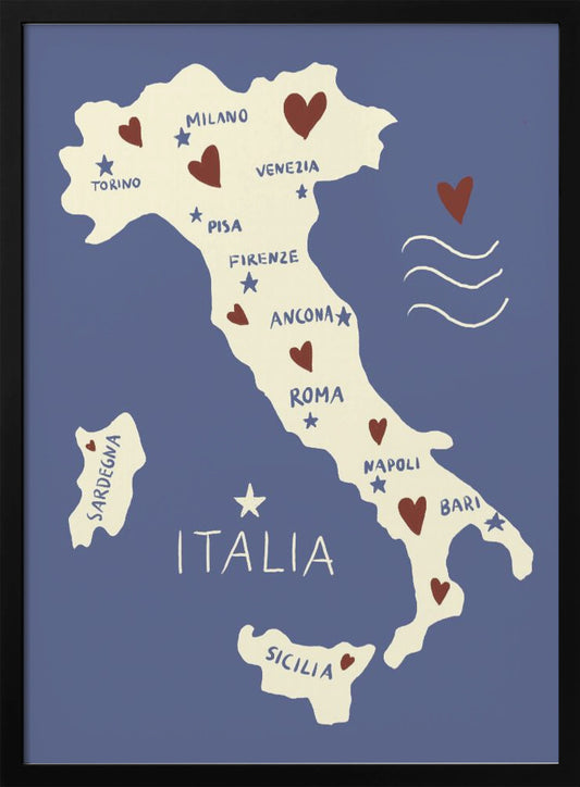 Italiy Map - Poster / Art Print