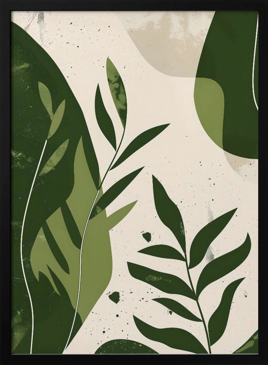Green Abstract Leaves No 2 - Poster / Art Print