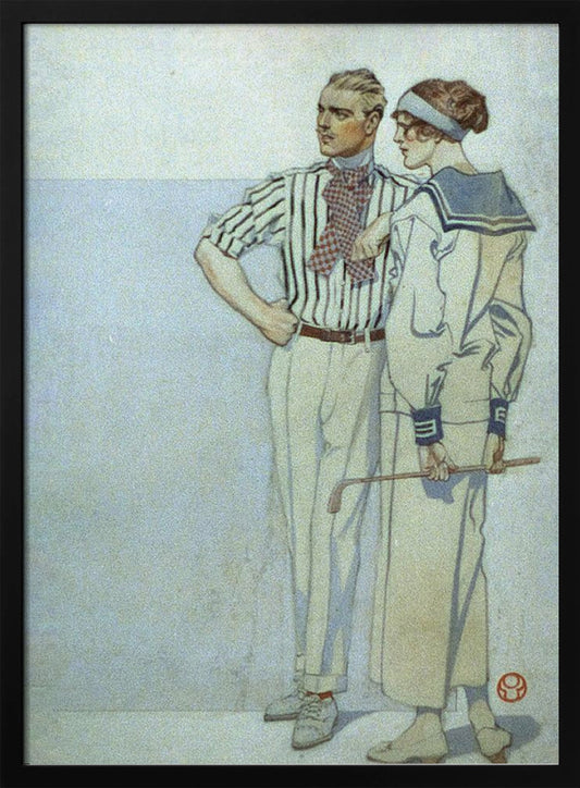 Man and Woman In Sport Clothes (1913) - Poster / Art Print