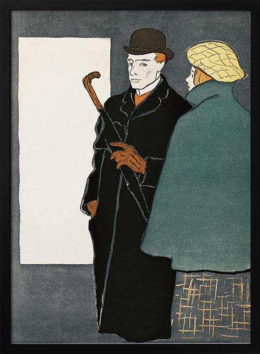 Man With Walking Stick and Woman (1896) - Poster / Art Print