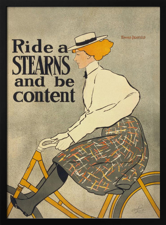 Ride a Stearns and Be Content (1896) - Poster / Art Print