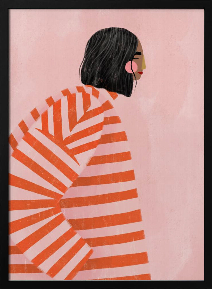 The Woman With the Orange Stripes - Poster / Art Print