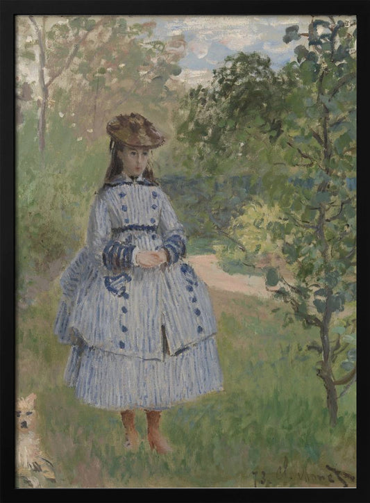 Girl With Dog By Claude Monet - Poster / Art Print