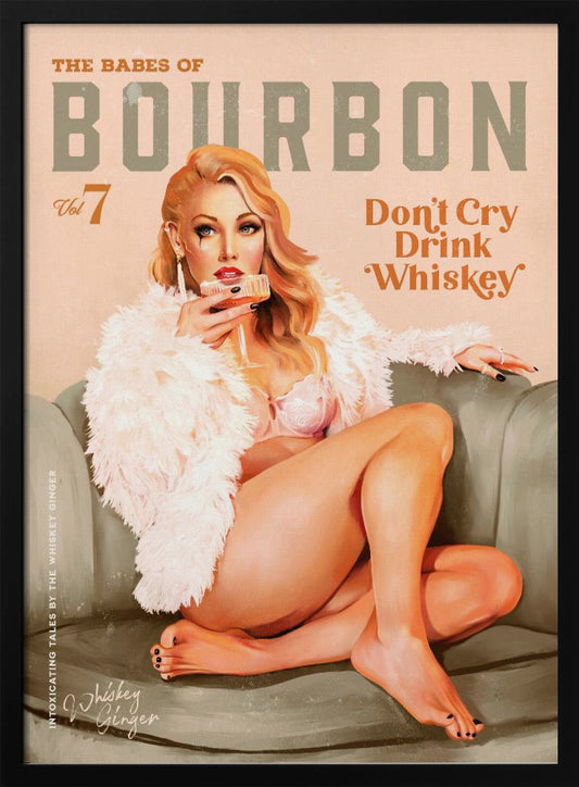 Babes of Bourbon Vol 7 Sexy Vintage Whiskey Pinup Girl - Poster / Art Print