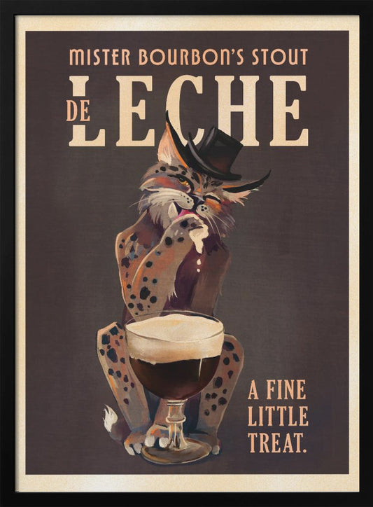 Bourbon De Leche Guinness Style Cat Art - Poster / Art Print