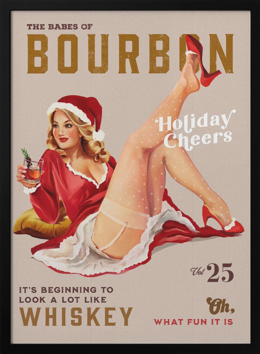Babes of Bourbon Vol 25 Holiday Cheer Christmas Pinup - Poster / Art Print