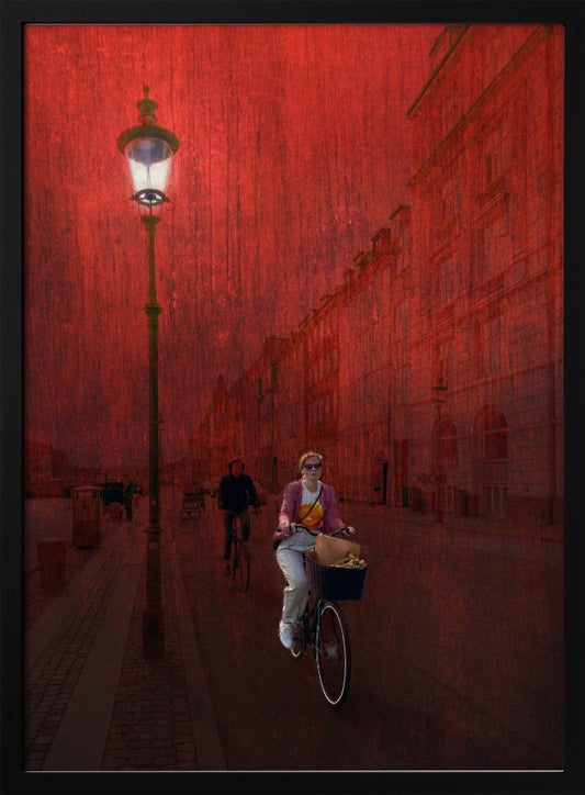 Bicycling in Copenhagen - Poster / Art Print