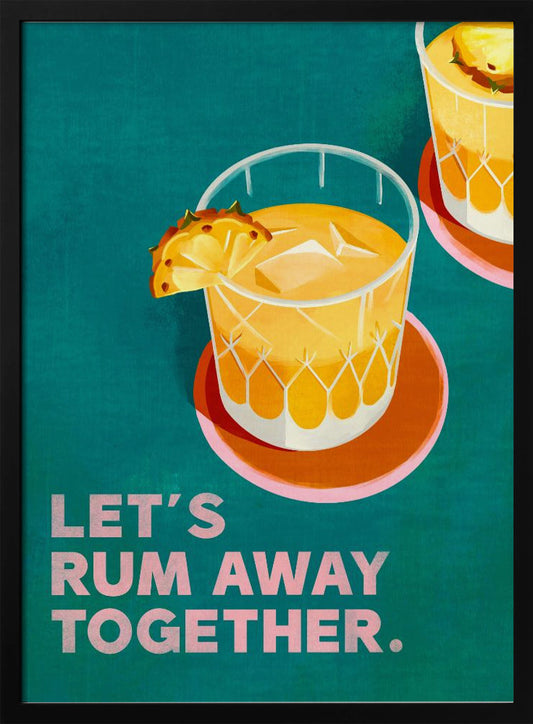 Rum Away Beach Bar Cocktail Art - Poster / Art Print