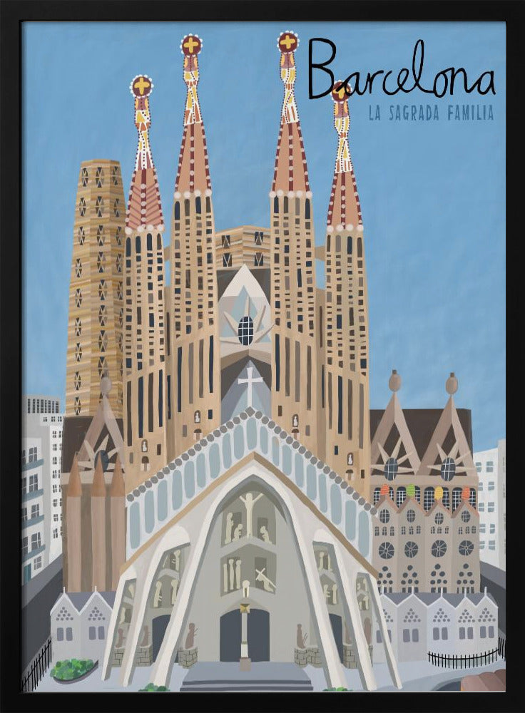 The Sagrada Familia, Barcelona by Artist Carla Daly - Poster / Art Print