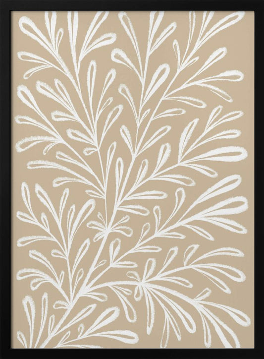 Beige White Plant - Poster / Art Print