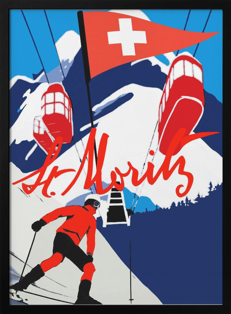 Winter Tourism: Vintage St. Moritz - Poster / Art Print