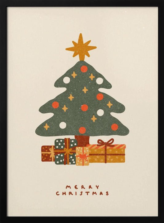 Christmas tree with gifts - Poster / Art Print