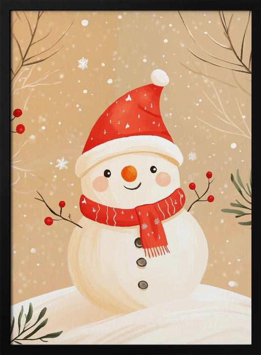 Christmas Snowman - Poster / Art Print