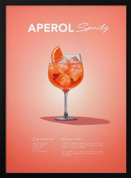 Aperol Spritz Recipe - Poster / Art Print
