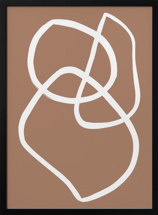 Abstract Lines Mocha - Poster / Art Print