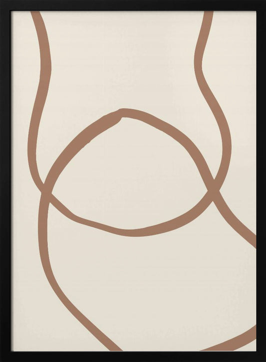 Abstract Lines Mocha 6 - Poster / Art Print