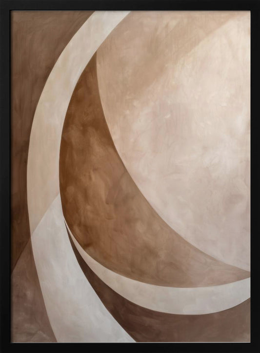 Abstract Art Beige Brown Geo Abstract - Poster / Art Print