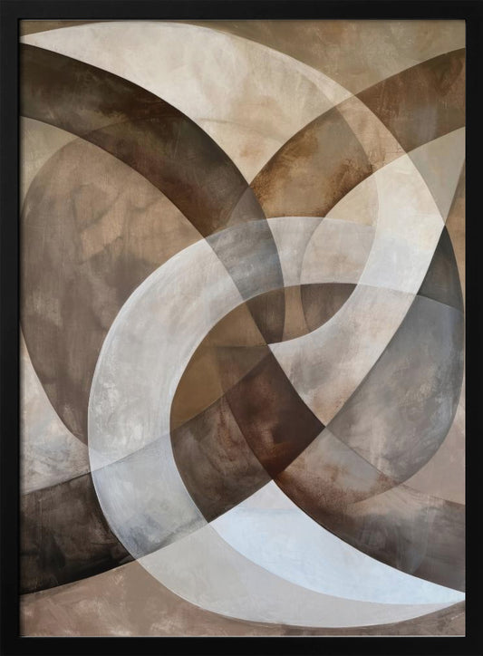 Abstract Art Beige Brown Geo Abstract - Poster / Art Print
