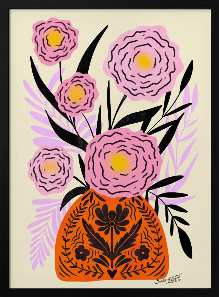 Pink Maxi Flower Vase - Poster / Art Print