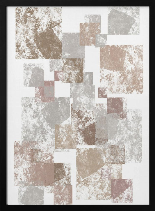Abstract Brown Cubes - Poster / Art Print