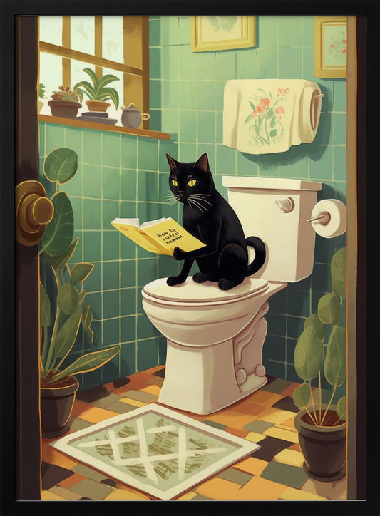 Toilet Cat - Poster / Art Print