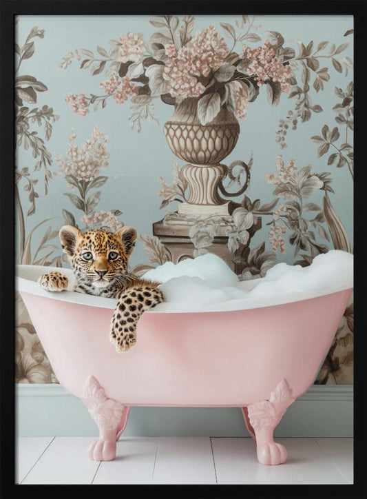 Leopard’s Pink Bubble Bath - Poster / Art Print
