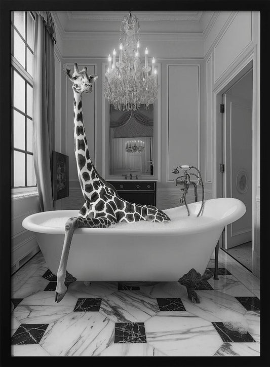 Giraffe Glam Soak - Poster / Art Print