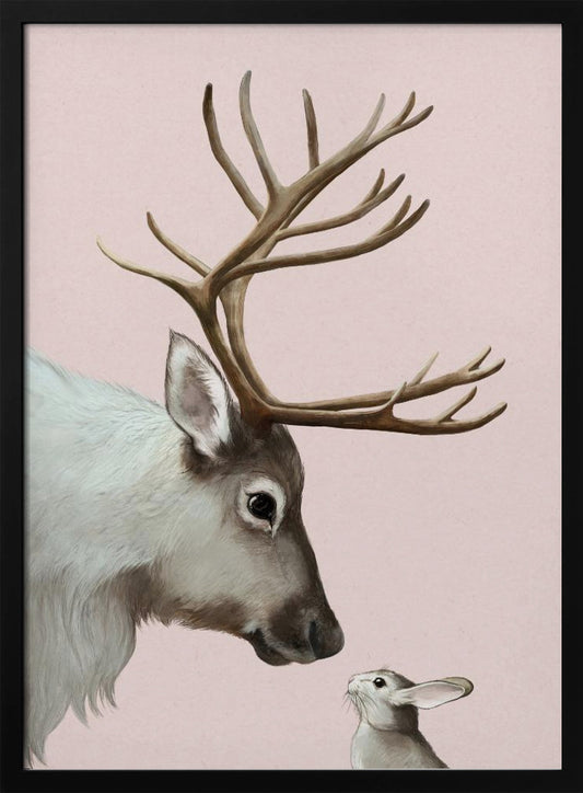 Reindeer and Rabbit - Poster / Art Print