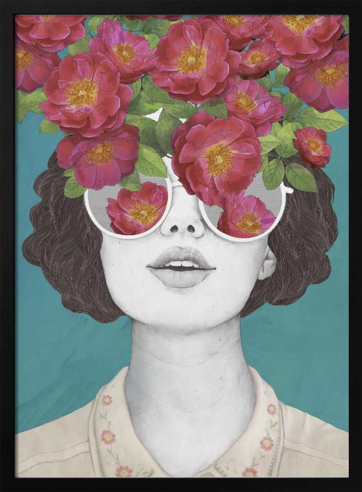The Optimist Rose Colored Glasses - Poster / Art Print