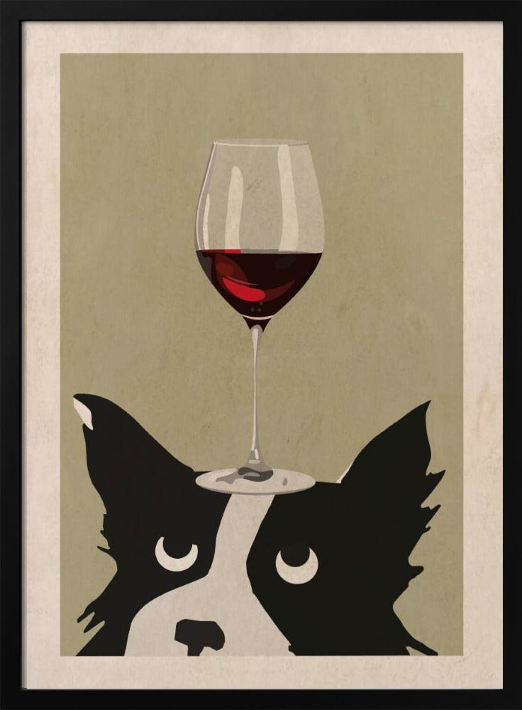 Dog and Wine - Poster / Art Print