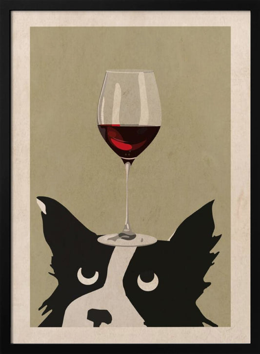 Dog and Wine - Poster / Art Print