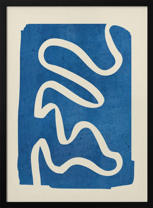 Geometric Abstract Minimal Blue - Poster / Art Print