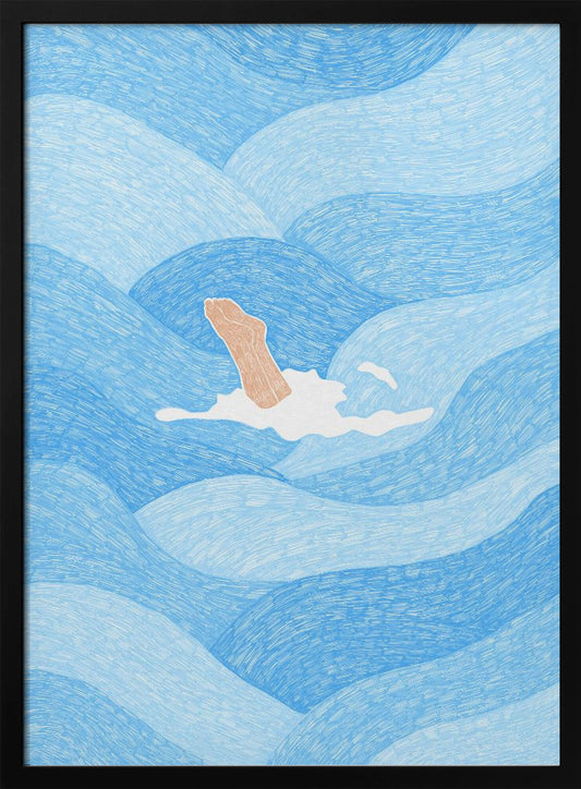 Swimming in the Summer Ocean - Poster / Art Print