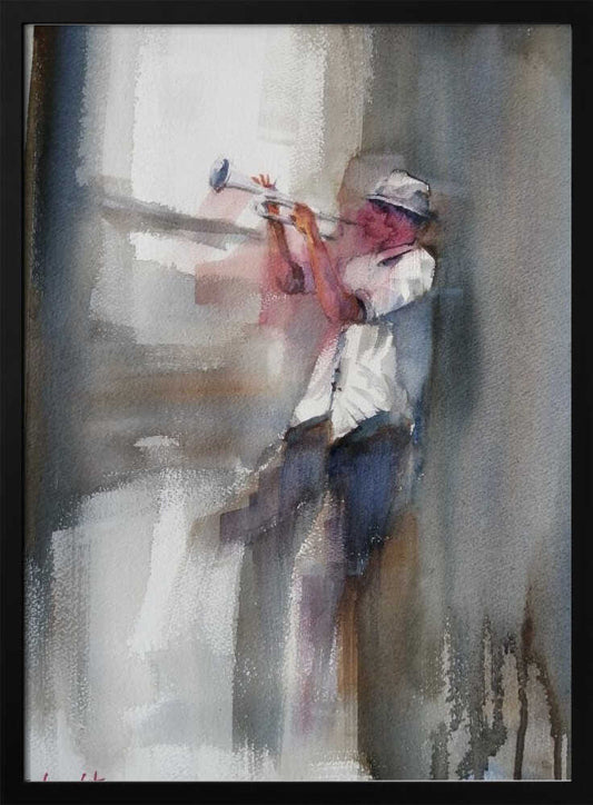 A Musician Playing The Trumpet - Poster / Art Print