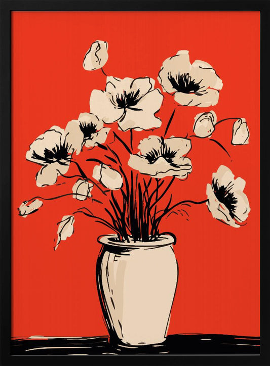 Poppies in a Vase - Poster / Art Print
