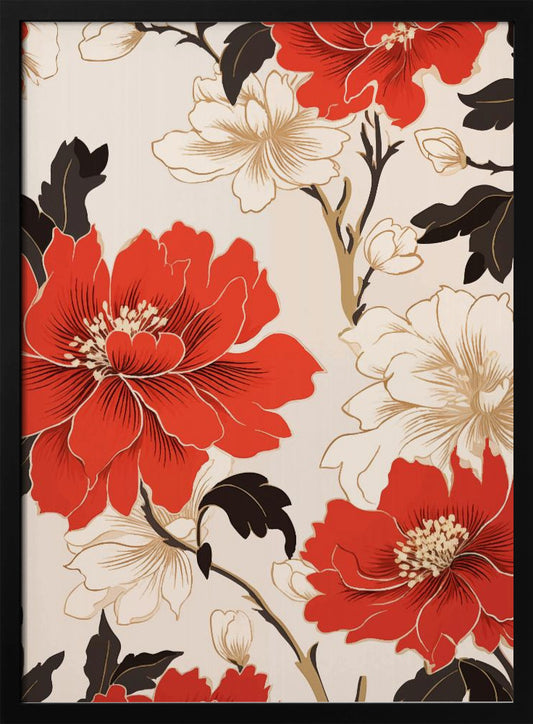 Red And White Flowers - Poster / Art Print